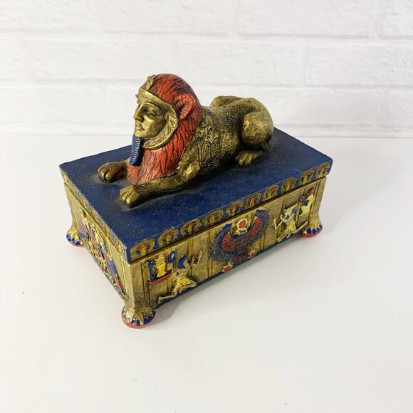 Vintage Vandor The Egyptian Collection Sphinx Trinket Box & Lid 1997 - Picture 2 of 9